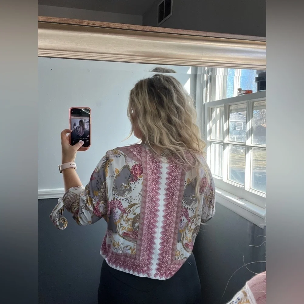 Free People Paisley Floral Boho Top XS